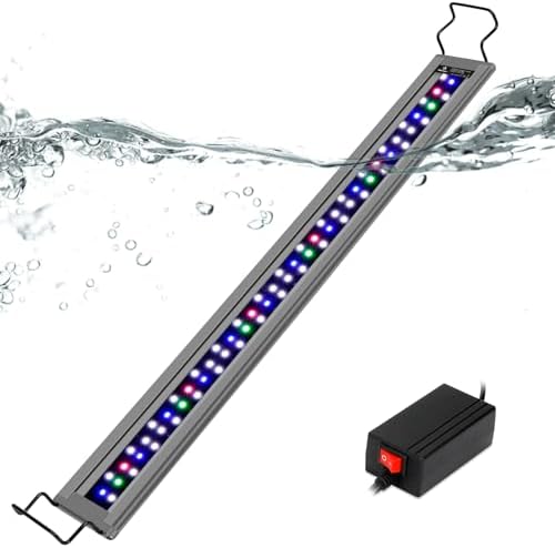 Akvarijní světla |  Akvarijní osvětlení, 17W plnospektrální LED osvětlení pro akvária s roztažitelnými držáky, pro sladkovodní ryby a rostlinná akvária o velikosti 37″-45″, vícebarevné. Akvarijní světla Akvarijní světla