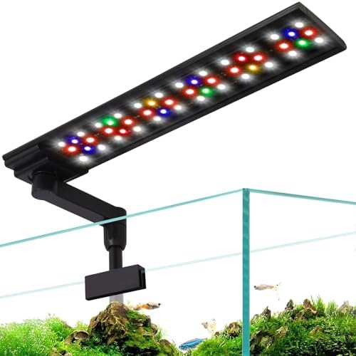 Akvarijní světla |  LED akvarijní osvětlení, plnospektrální světlo na akvárium s klipem, nastavitelným časovačem a jasem, pro korálové útesy, vodní rostliny a ryby, akvárium 20W (40-60 cm) Akvarijní světla Akvarijní světla