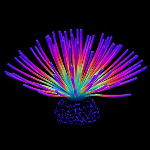Dekorace do akvária |  Akvarijní imitativní duhový mořský ježek míč umělá silikonová ozdoba s osvětlením pro dekoraci akvária Dekorace do akvária Dekorace do akvária